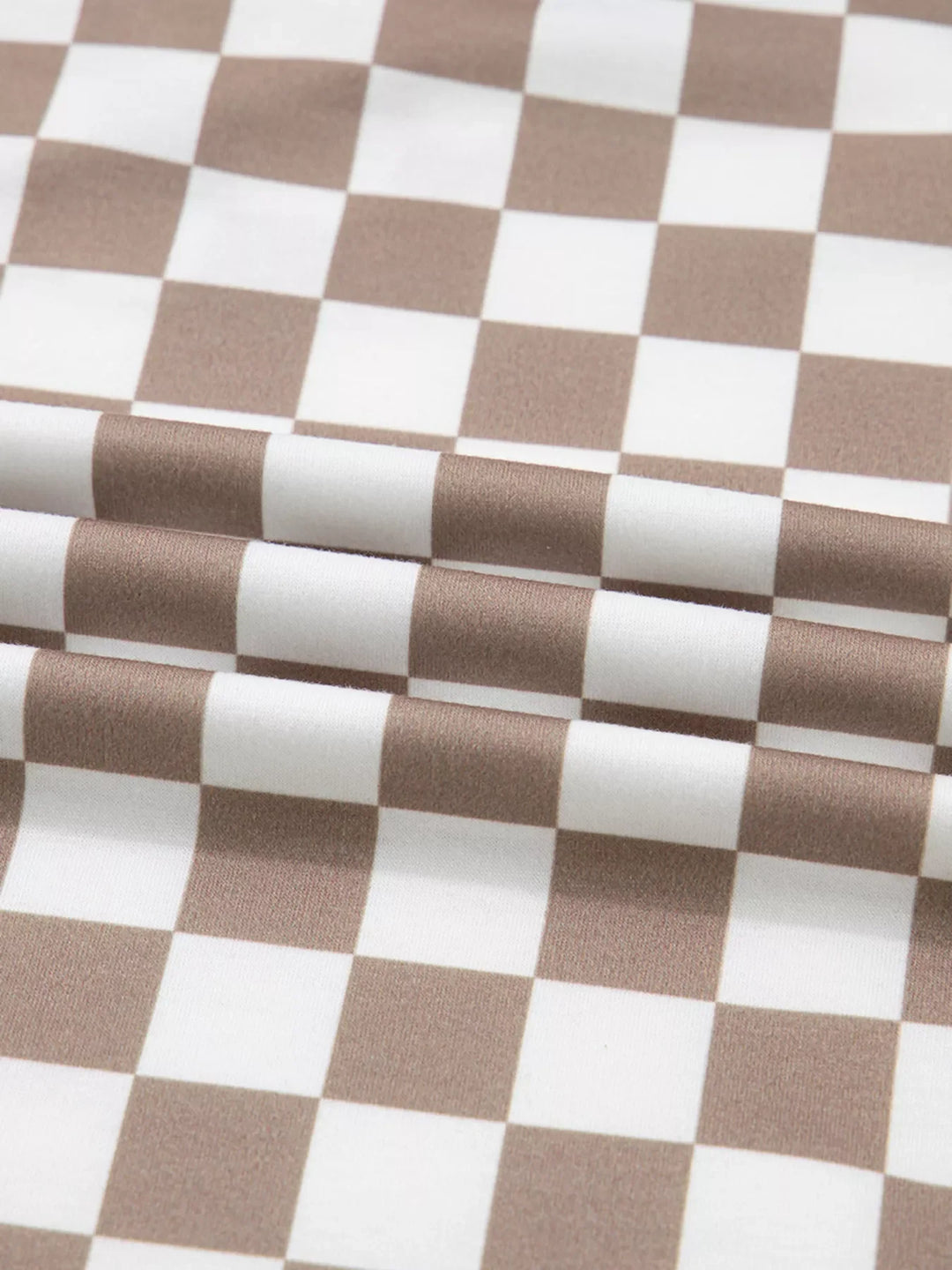 Checkered Pattern Oversized Drawstring Hoodie