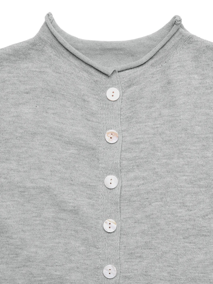 Button-Front Long Sleeve Cardigan
