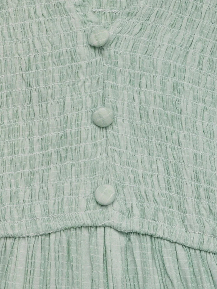 V-Neck Ruffled Cap Sleeve Dress