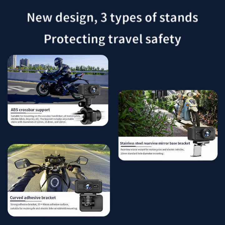 3K Motorcycle Dash Cam Outdoor Riding Waterproof Sports Camera For Electric Bicycles