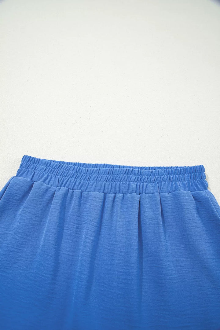 Casual Elastic Waist Flowy Shorts