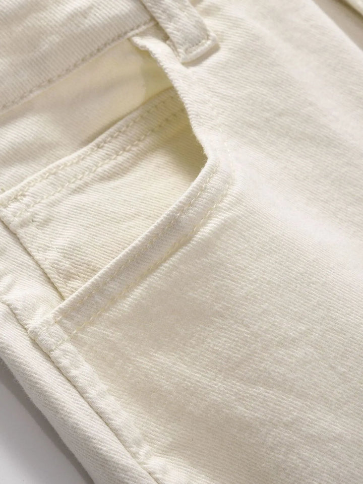 Men's Slim Straight Jeans with Snap Detail