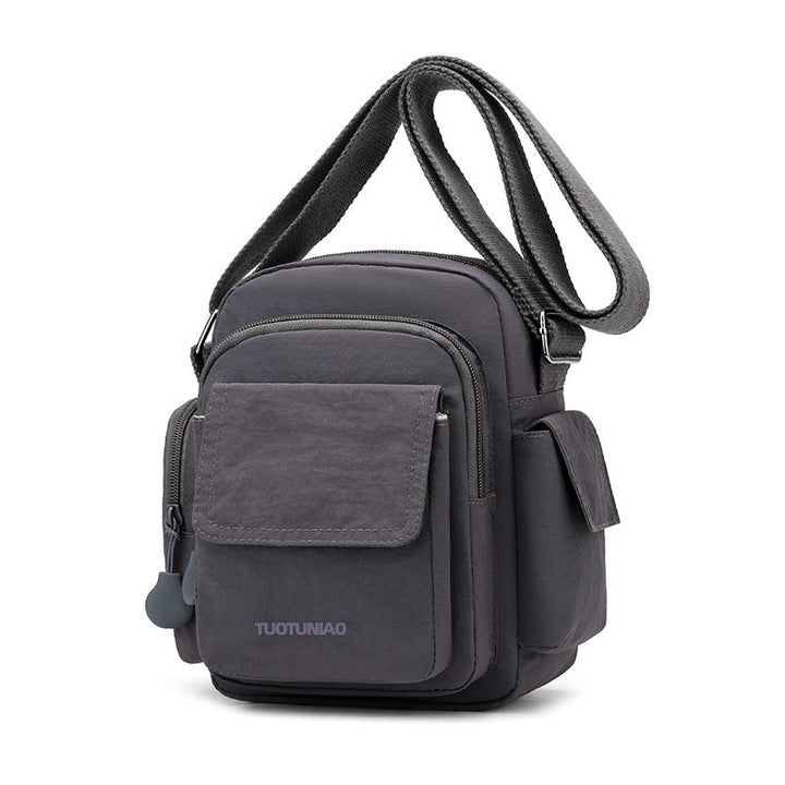 Multi-Pocket Lightweight Nylon Crossbody Bag