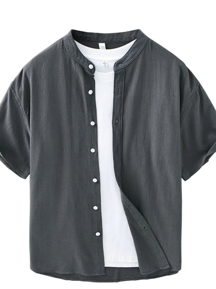 Men's Plus Size Button Up Short Sleeve Shirt