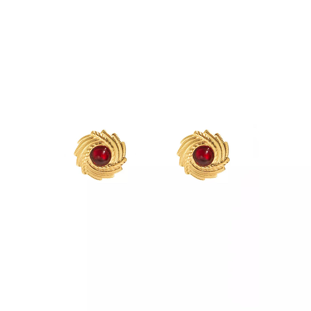18K Gold-Plated Spiral Statement Earrings