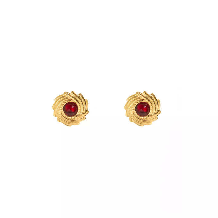 18K Gold-Plated Spiral Statement Earrings