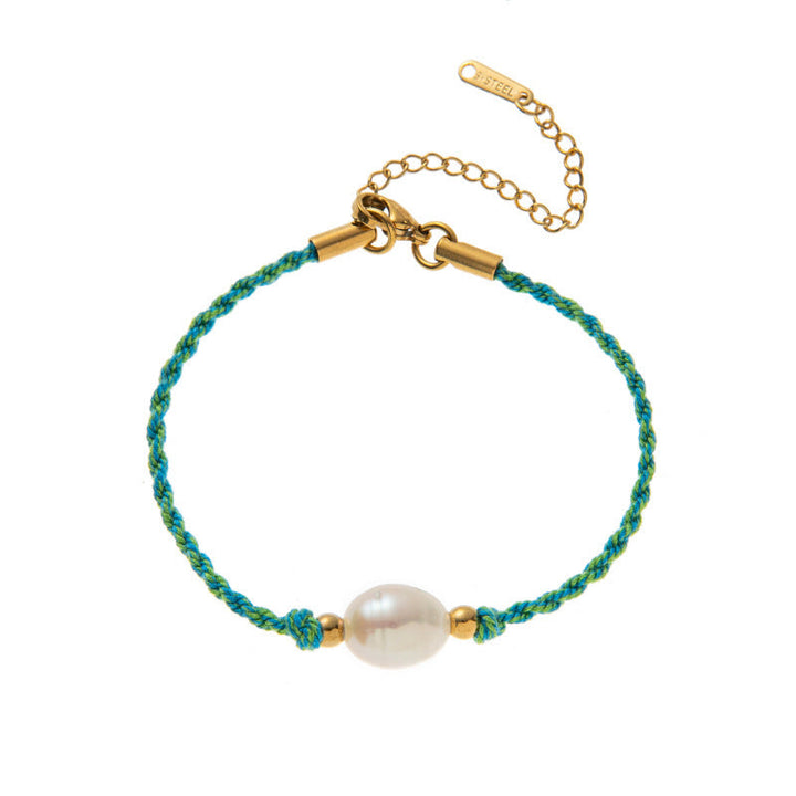 Stainless Steel Heart And Sun Colorful Rope Bracelet