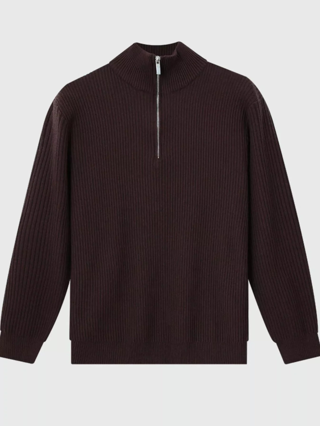 Men's Plus Size Ribbed Half-Zip Sweater