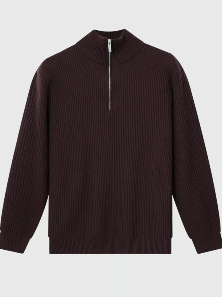 Men's Plus Size Ribbed Half-Zip Sweater