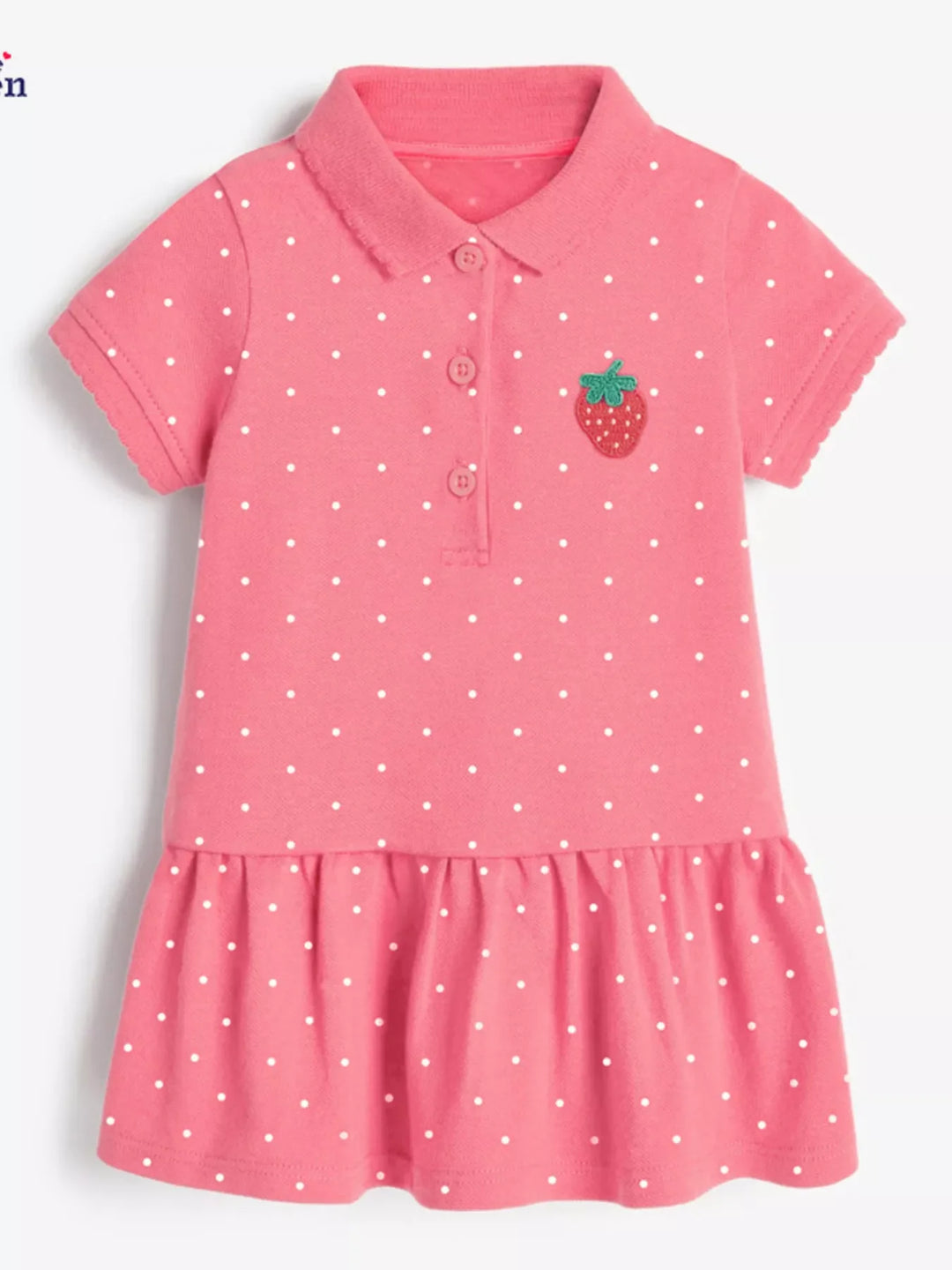 Children's Button Detail Short Sleeve Dress