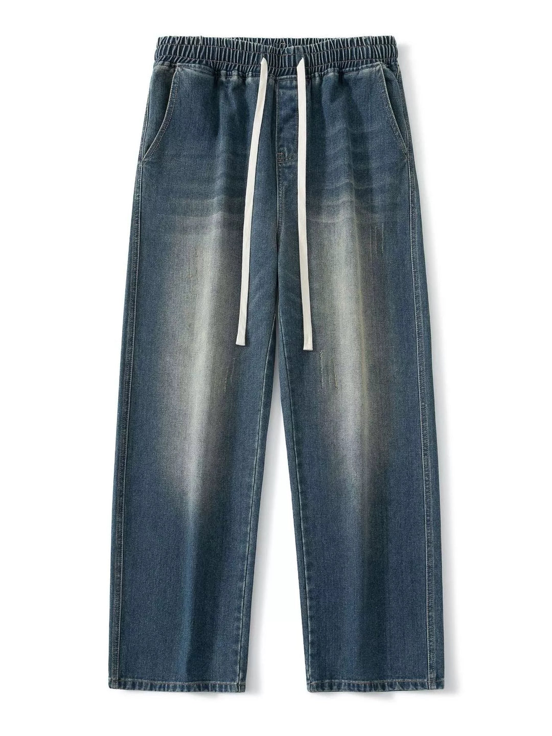 Men's Full Size Vintage Wash Wide Leg Jeans Plus Size
