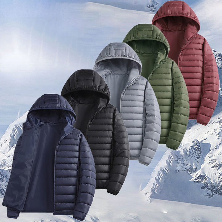 AutumnWinter Warm Hooded Loose-fit Windproof Sporty Casual Ribbed Top