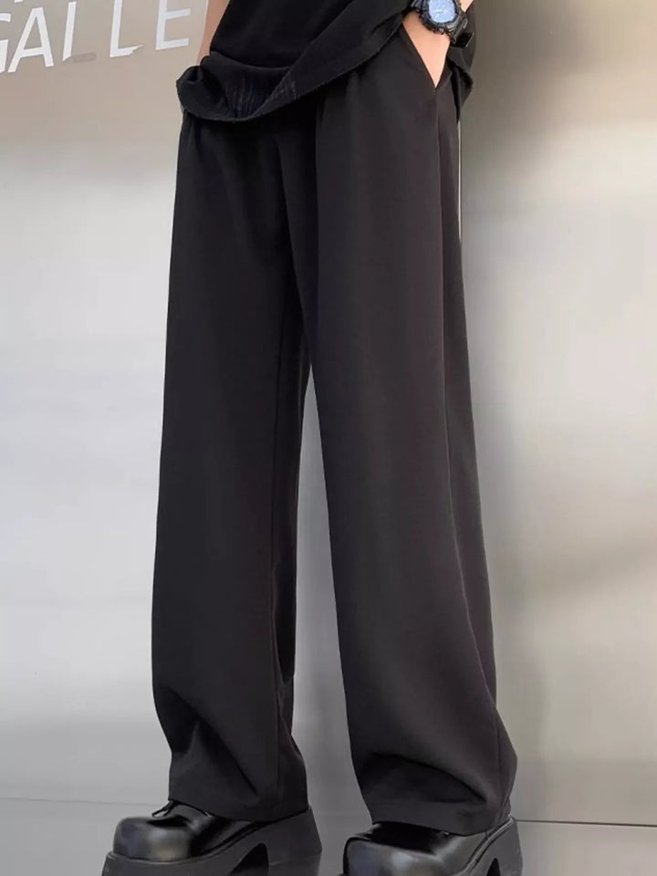 Men's Plus Size Pleated Wide Leg Casual Pants