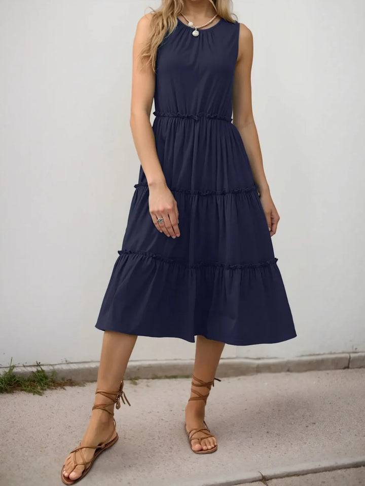 Frill Tiered Midi Dress