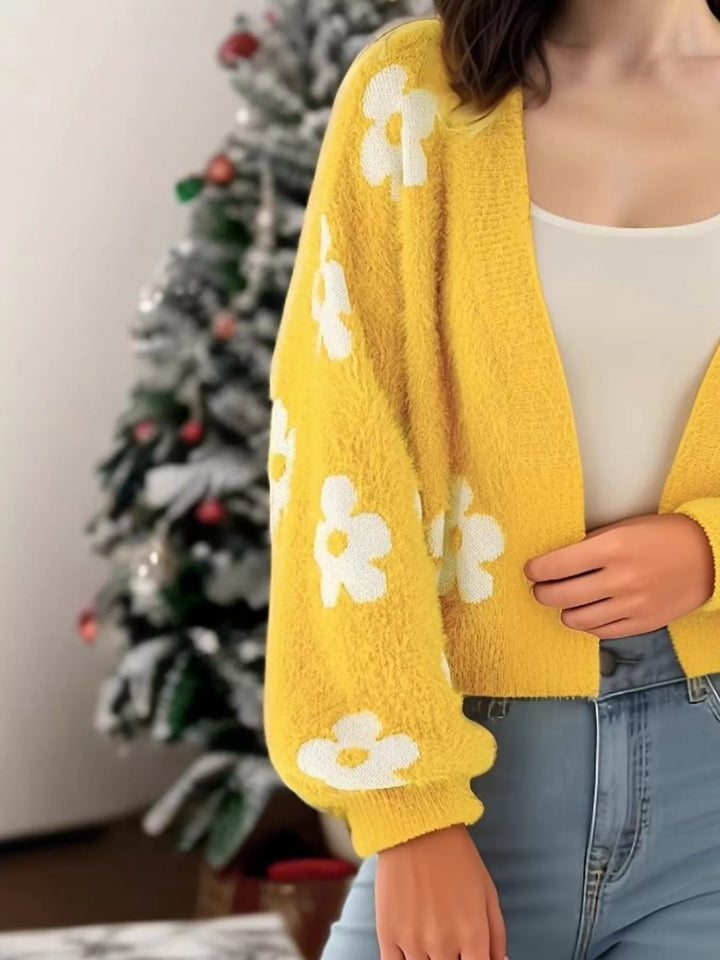 Floral Open Front Cardigan