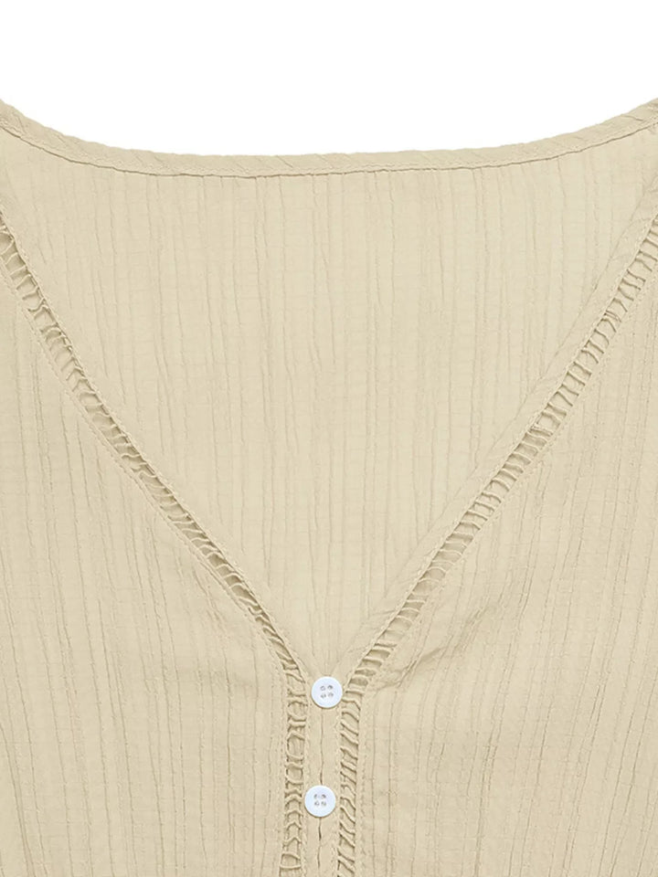 Tiered V-Neck Long Sleeve Dress