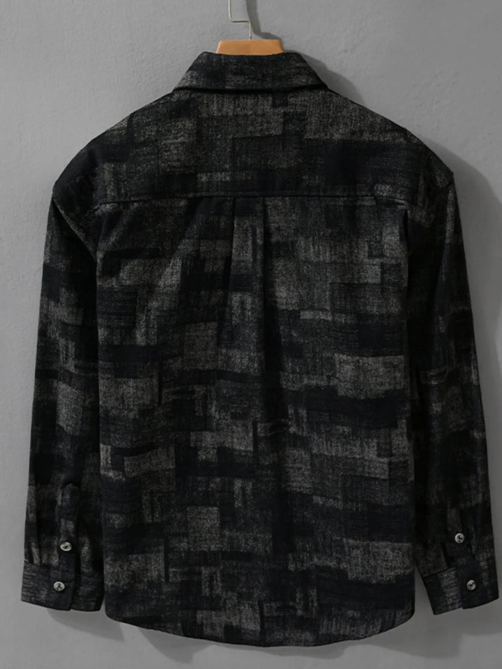 Men's Plus Size Vintage Plaid Button-Down Shirt