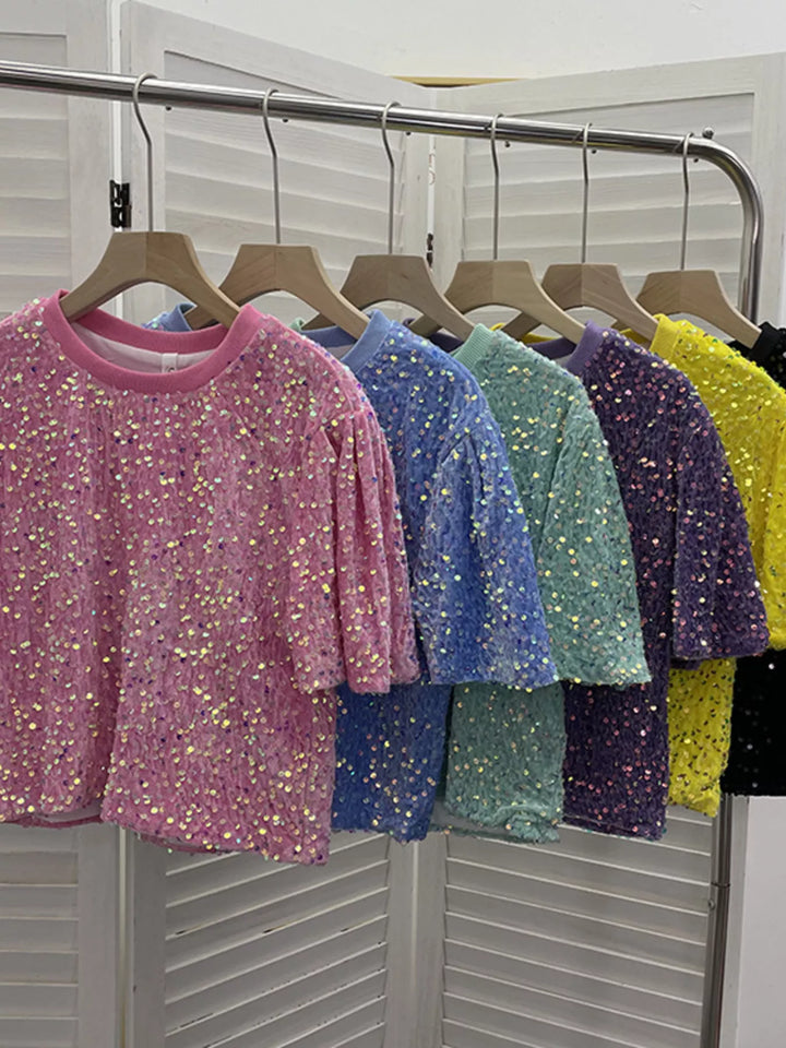 Sequin Short Sleeve T-Shirt