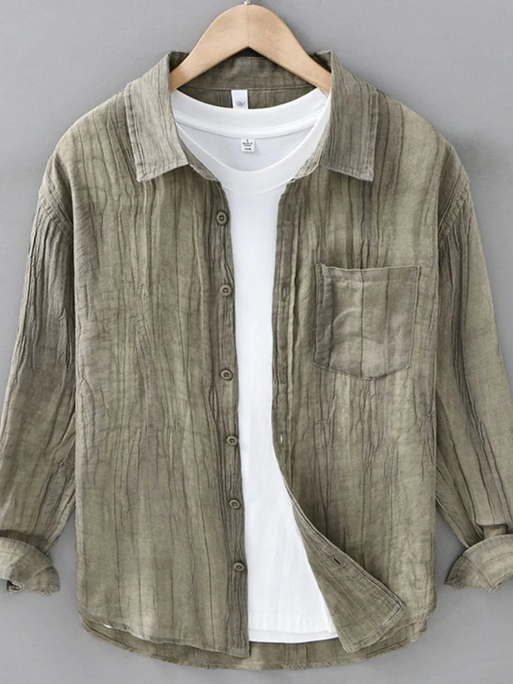 Men's Plus Size Button Up Long Sleeve Shirt