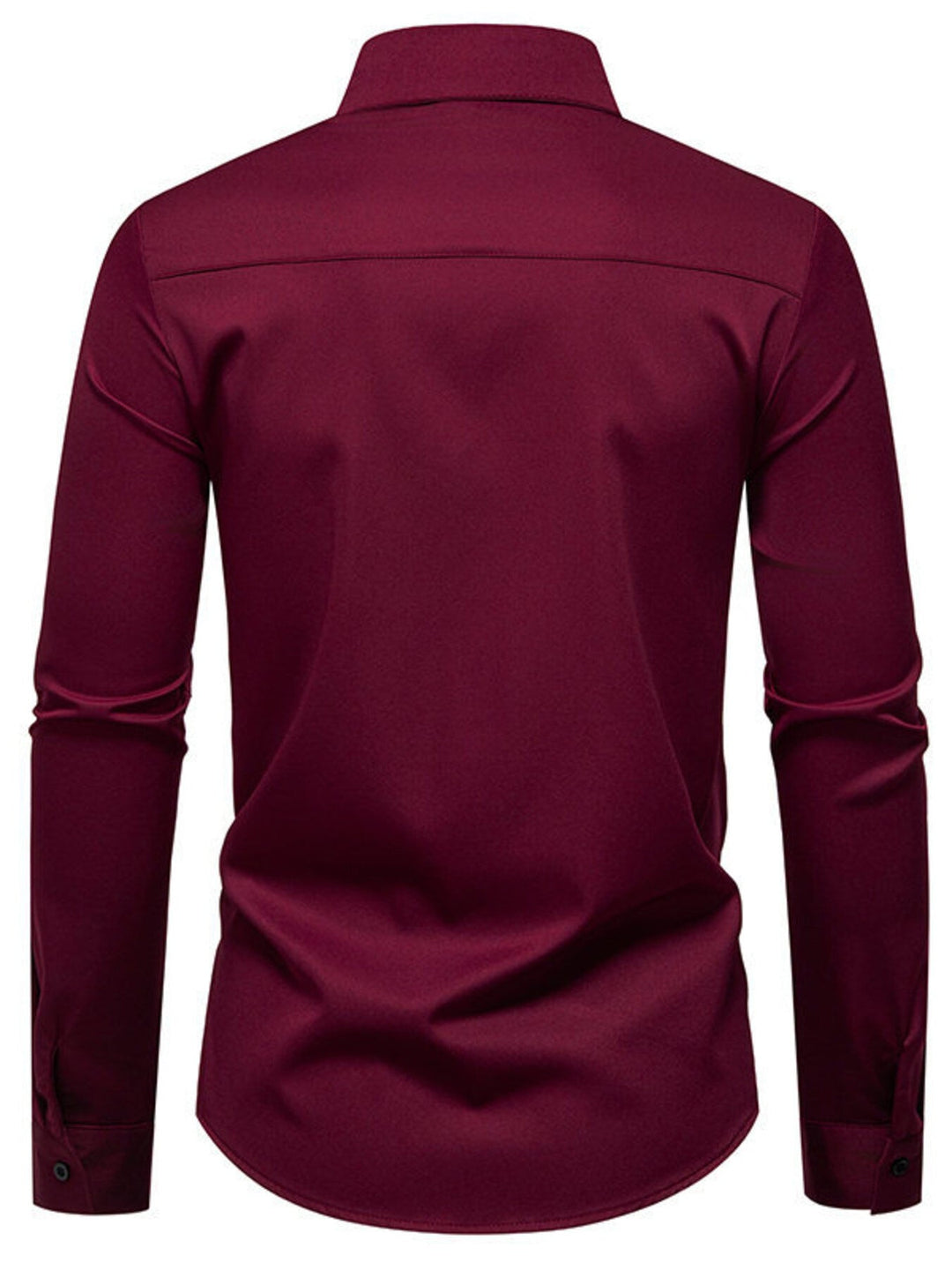 Men's Slim Fit Ruched Long Sleeve Shirt
