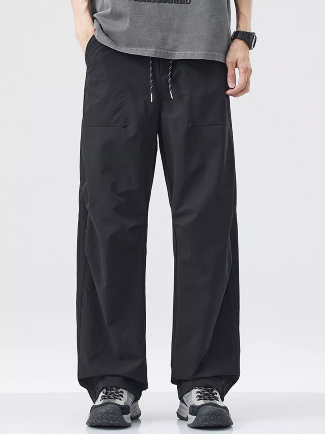 Men's Loose-Fit Drawstring Wide Leg Pants