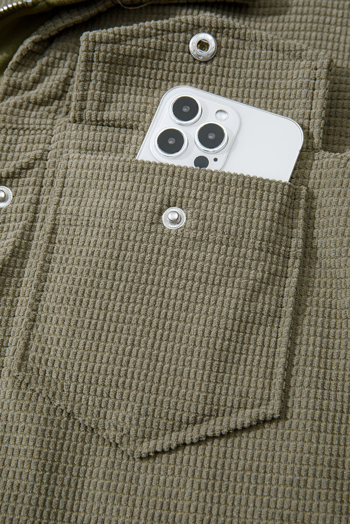 Laurel Green 2 in 1 Thermal Knit Textured Hooded Jacket