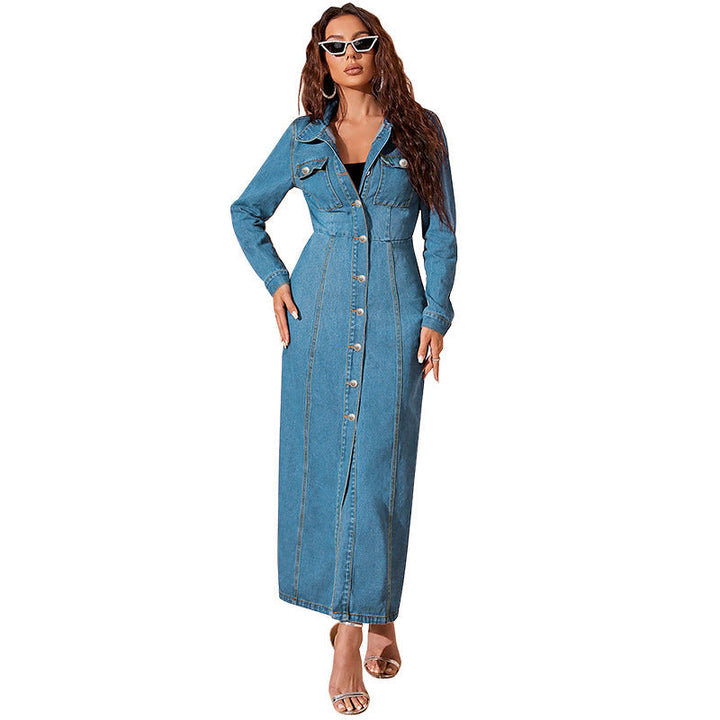 Denim Button Cardigan Jacket Dress