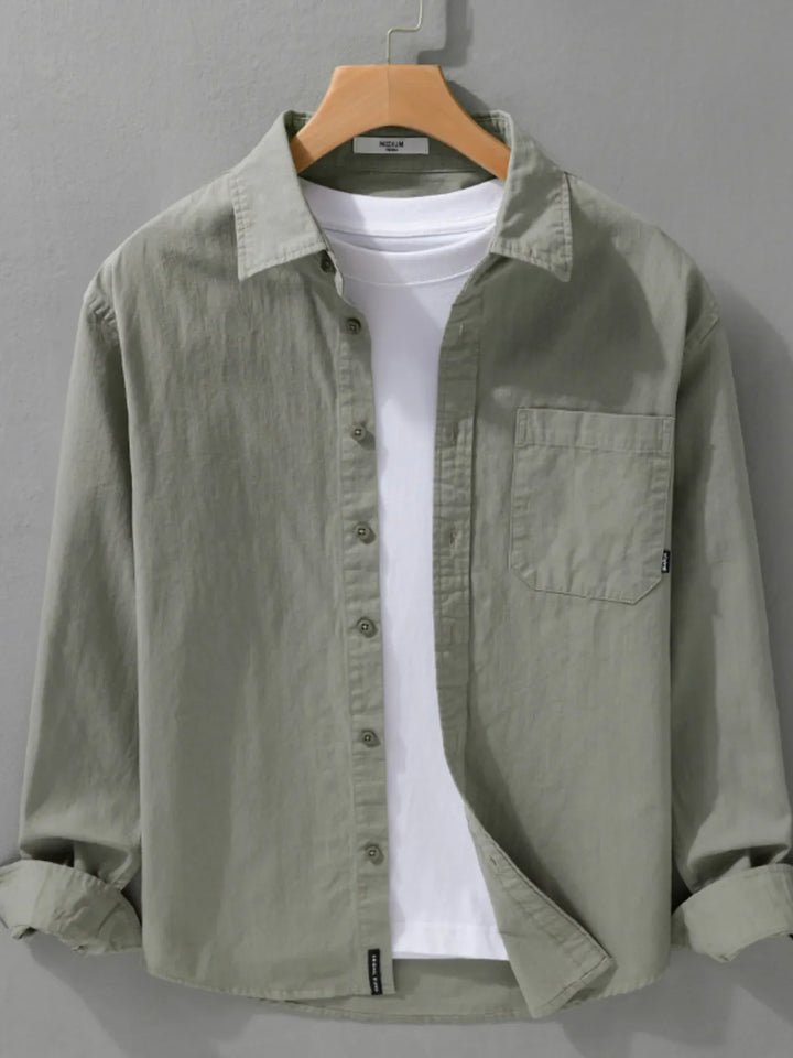 Men's Plus Size Button Up Long Sleeve Shirt