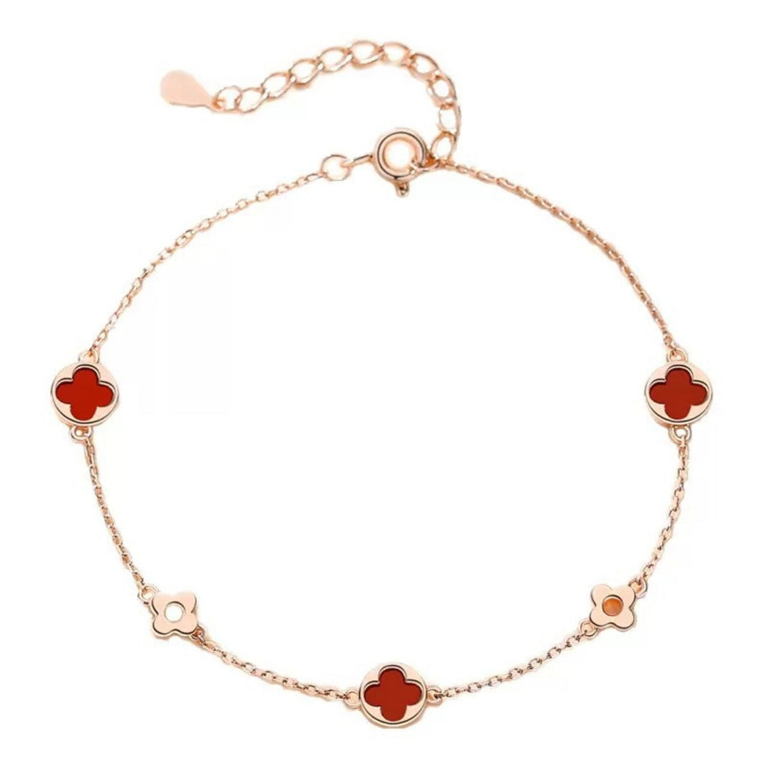 925 Sterling Silver Four Leaf Clover Bracelet