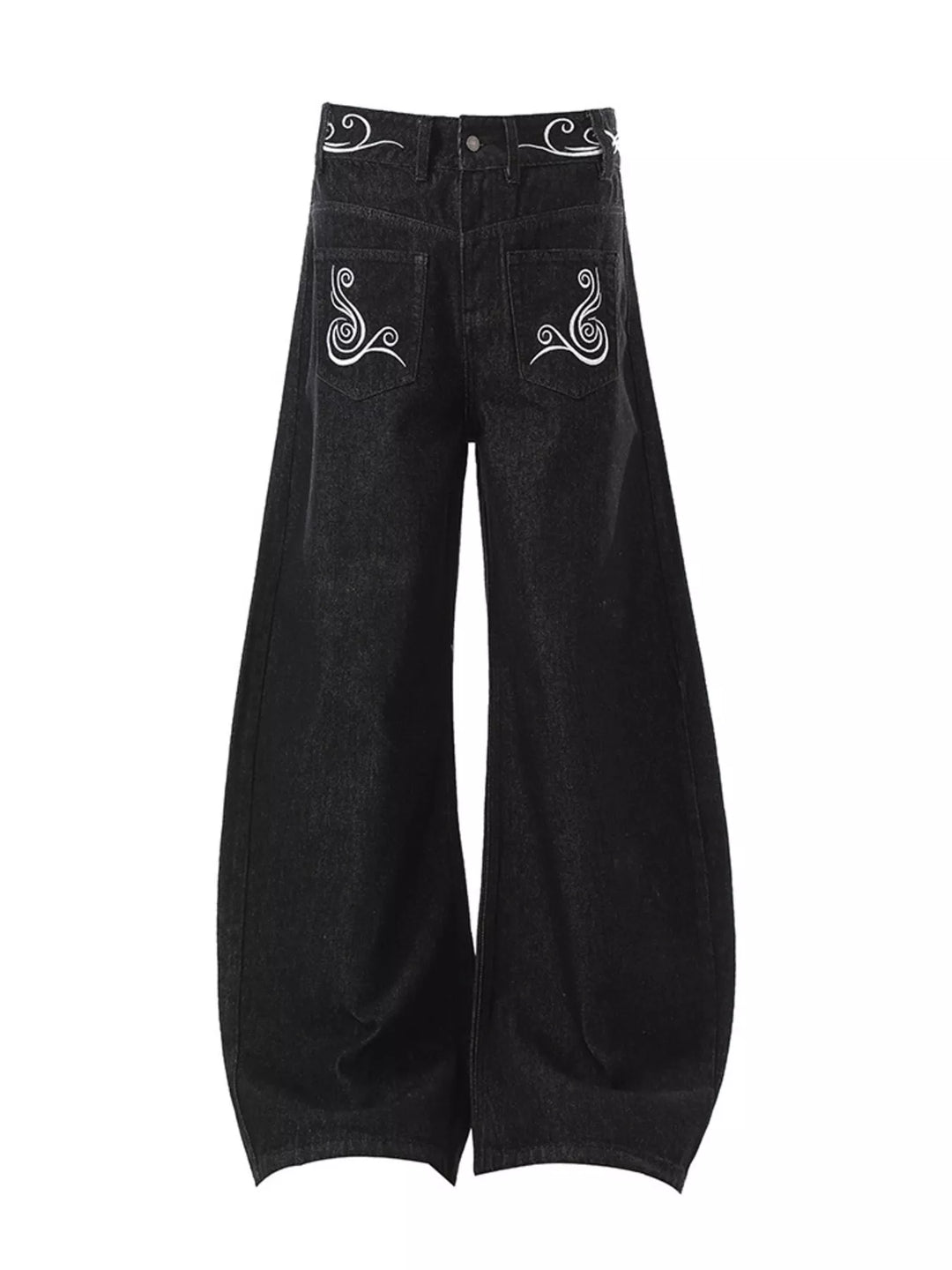 Men's Full Size Embroidered Wide Leg Jeans Plus Size