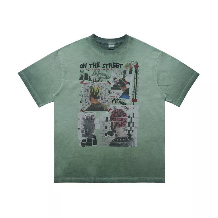 Men's Graphic Round Neck Streetwear T-Shirt
