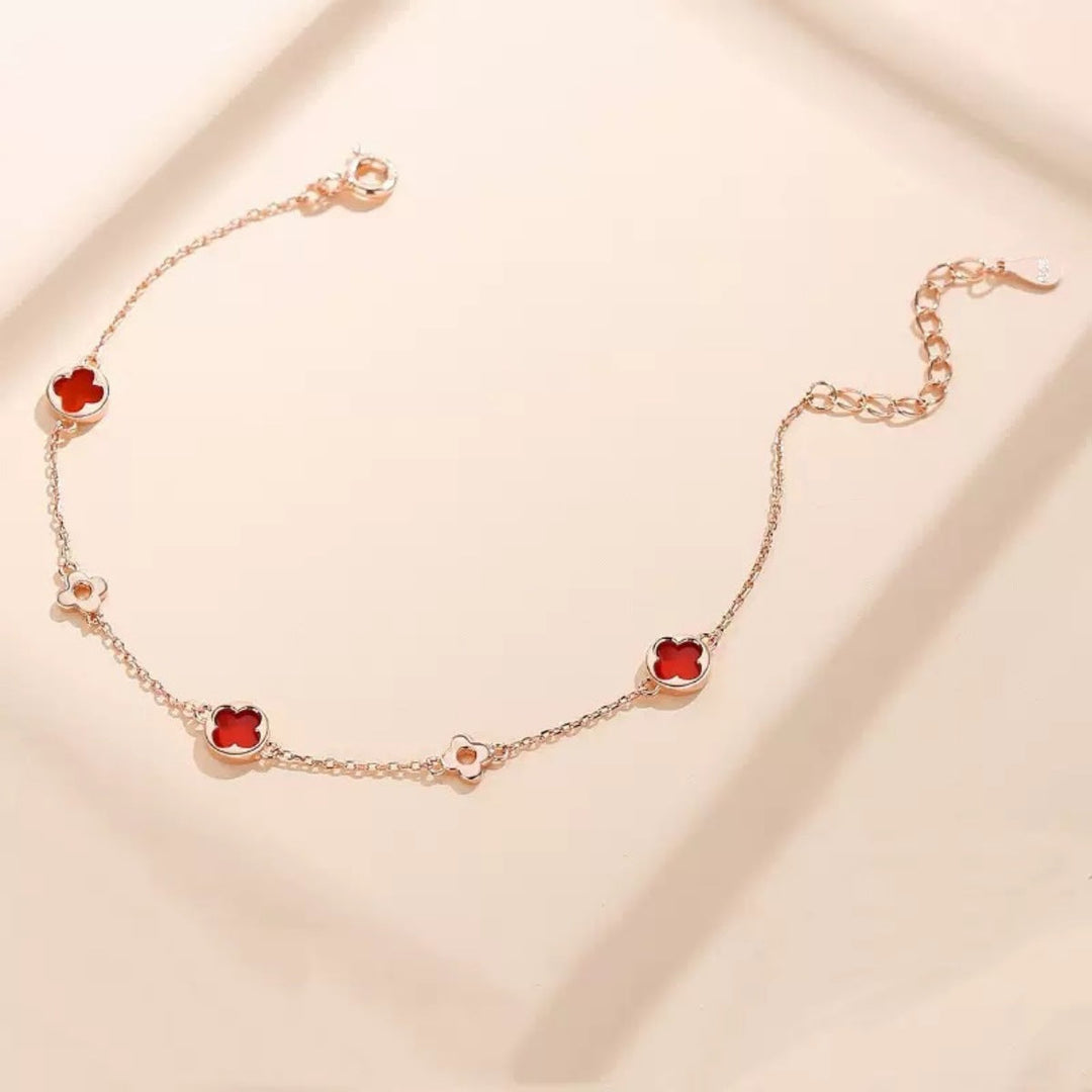 925 Sterling Silver Four Leaf Clover Bracelet