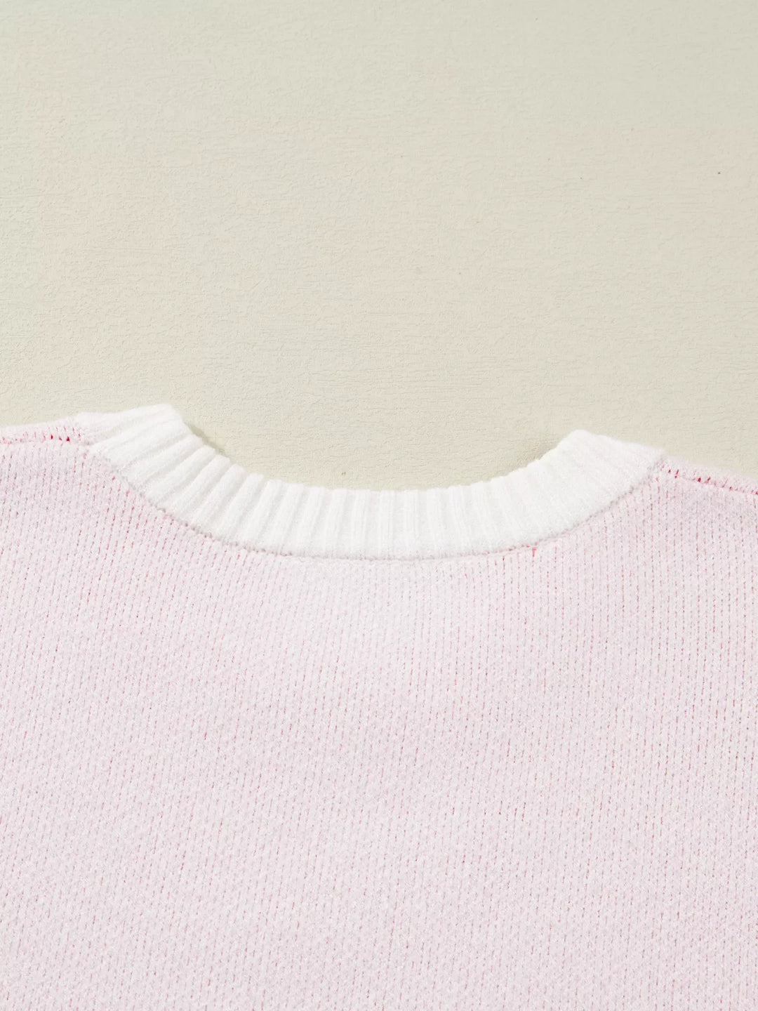 Cherry Pattern Drop Shoulder Sweater