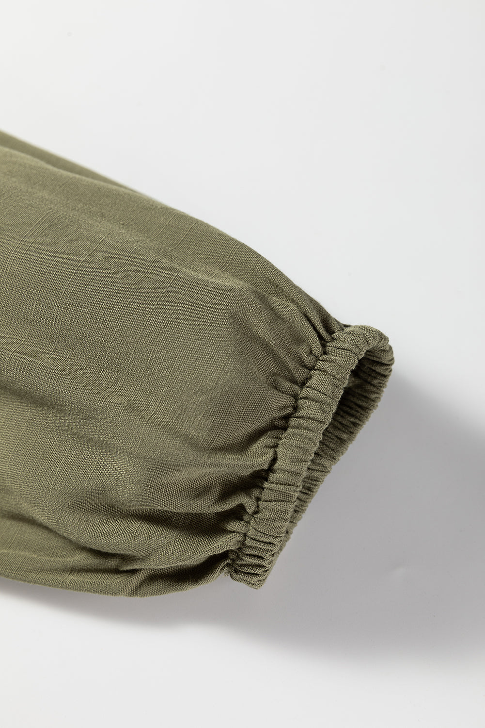 Four Leaf Clover Collared V Neck Smocked Detail Contrast Leopard Trim Bracelet Sleeve Long Dress