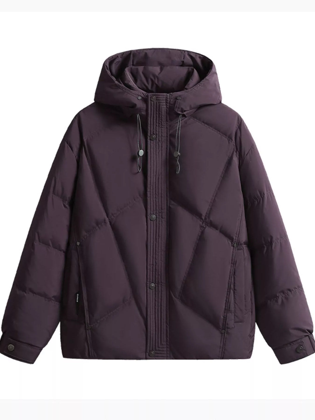 Men's Plus Size Diamond Quilted Hooded Puffer Jacket