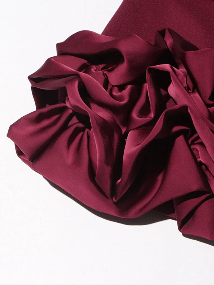 Ruffle Hem Double-Breasted Blazer Dress