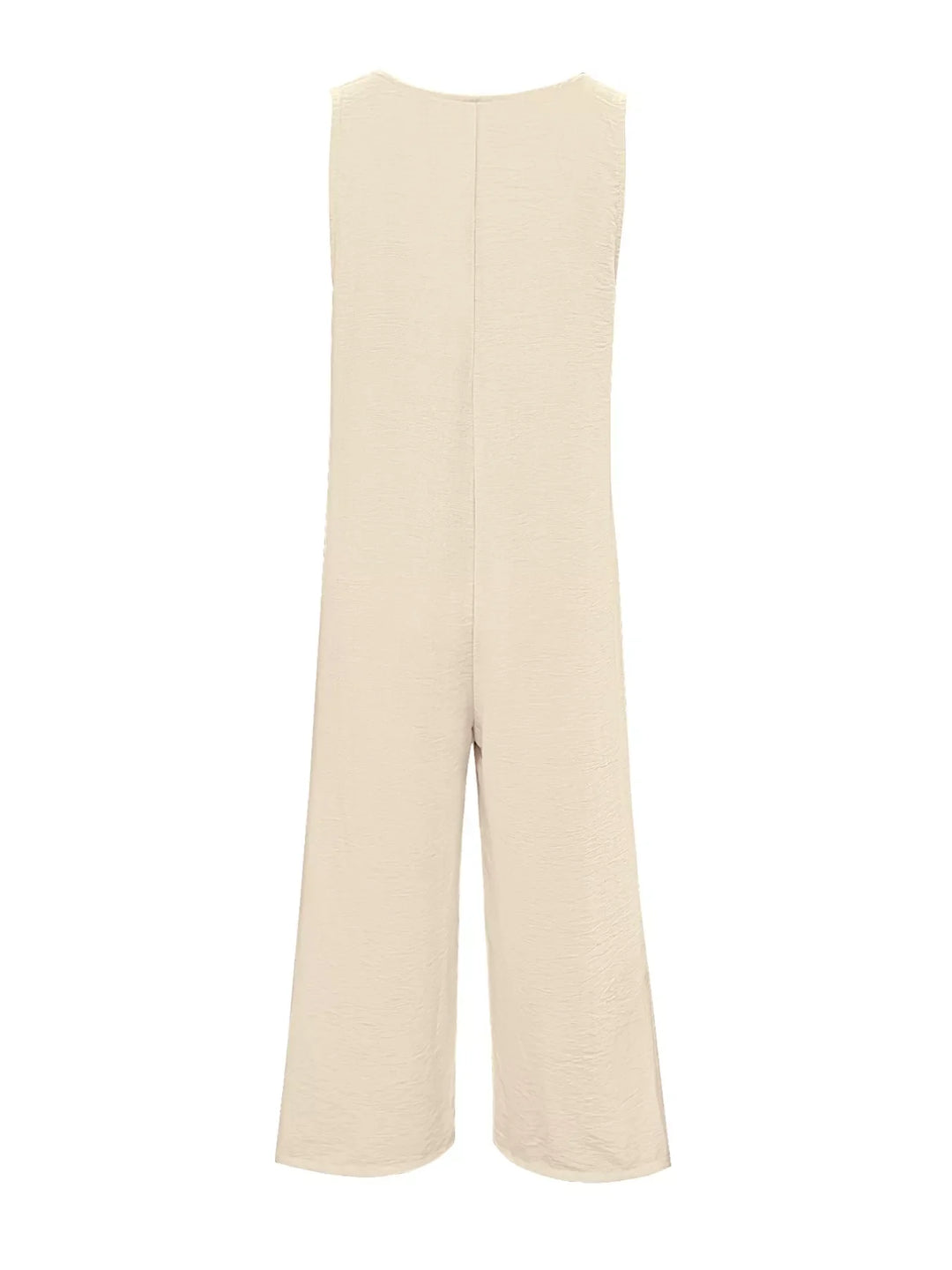 Sleeveless Button Front Wide Leg Jumpsuit
