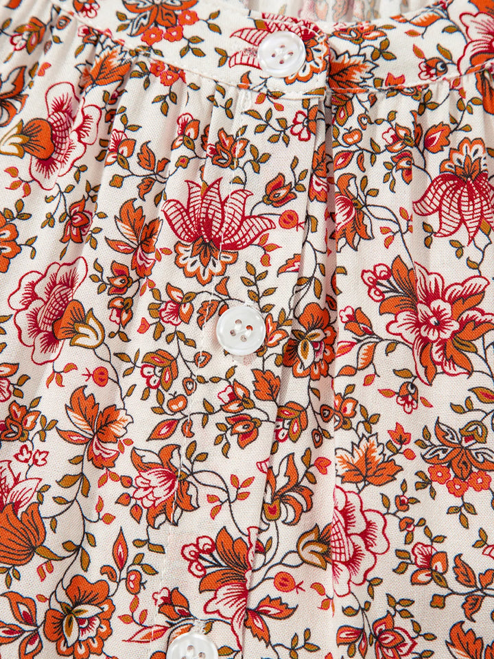 Floral Long Sleeve Button Down Blouse