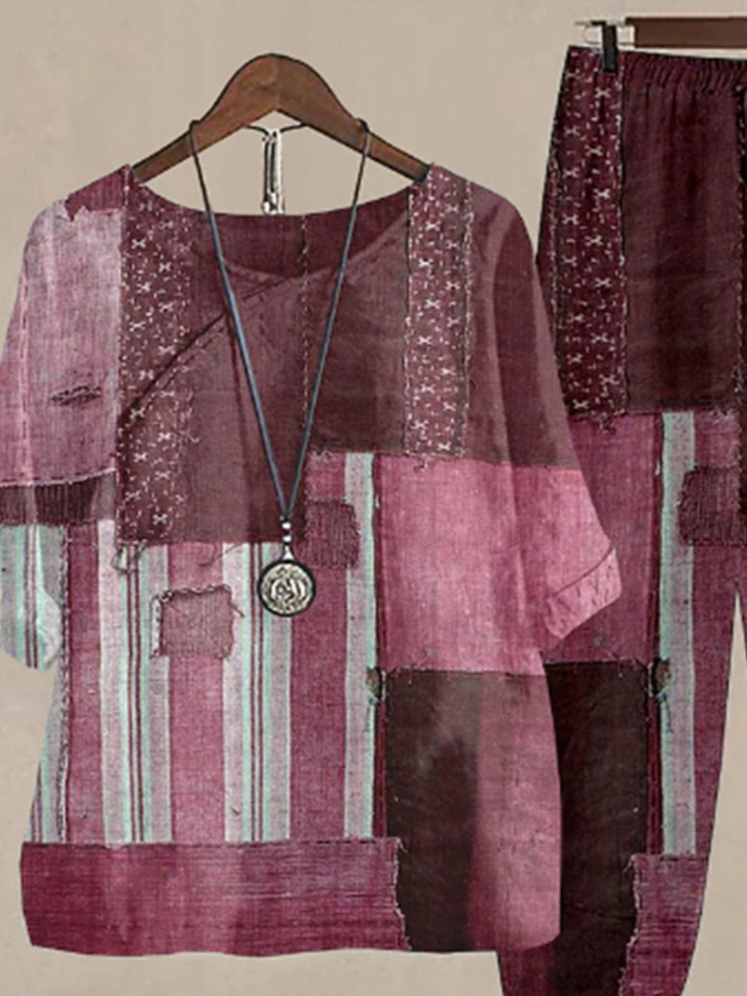 Printed Half Sleeve Top and Pants Set