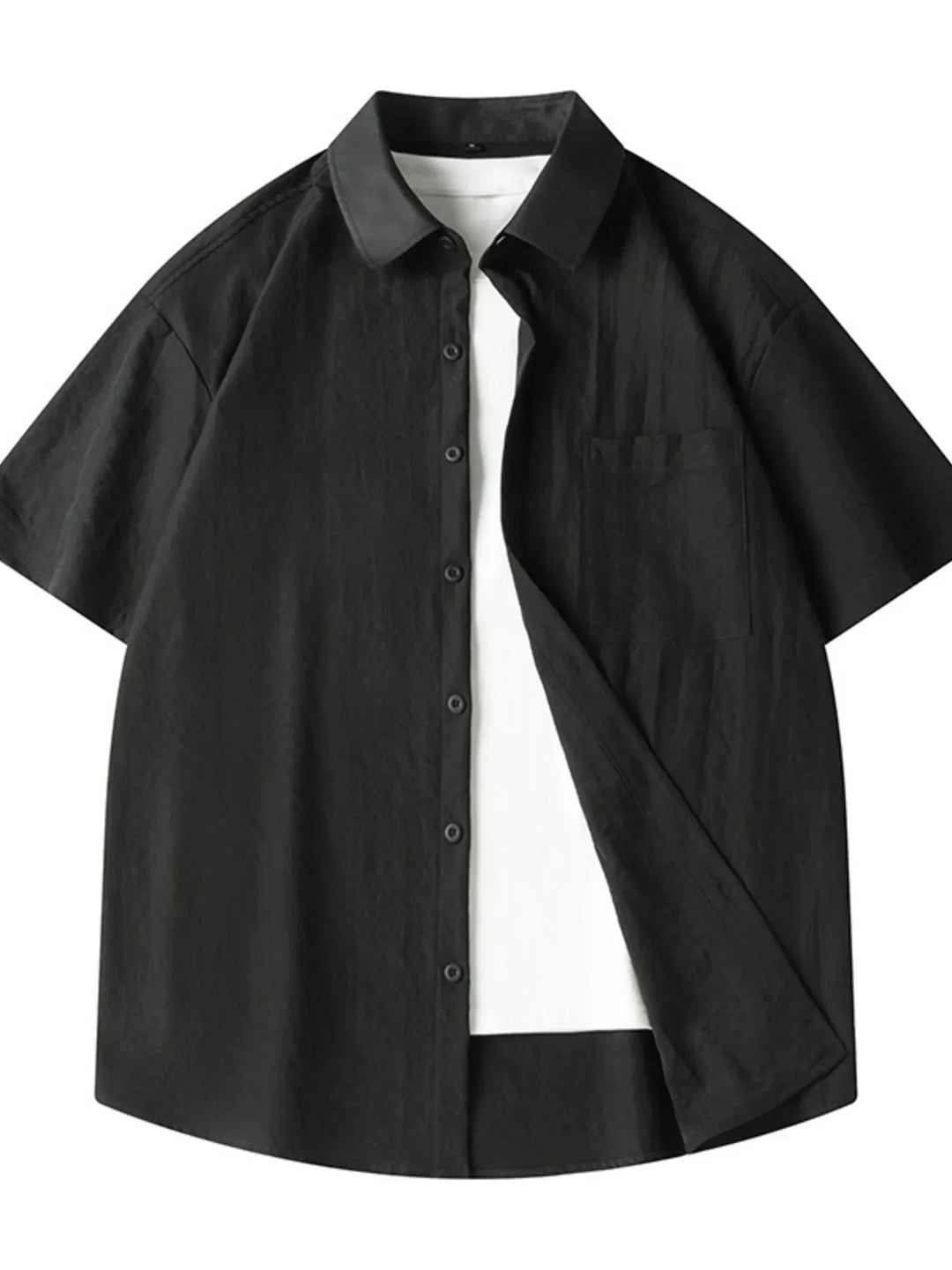 Men's Plus Size Casual Loose Fit Short Sleeve Shirt