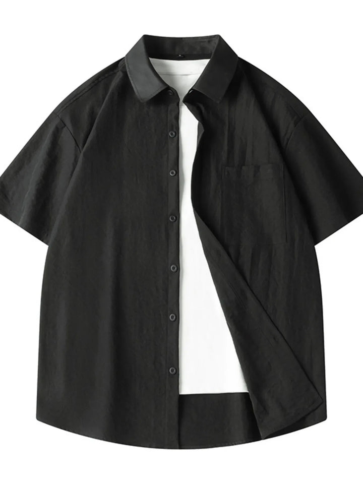Men's Plus Size Casual Loose Fit Short Sleeve Shirt