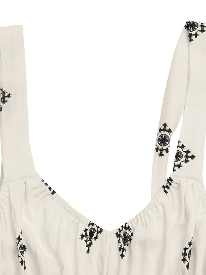 Printed Wide Strap Midi Dress