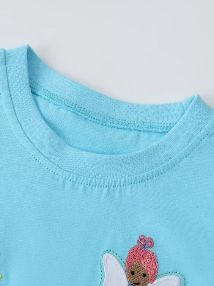 Children's Embroidered Round Neck T-Shirt
