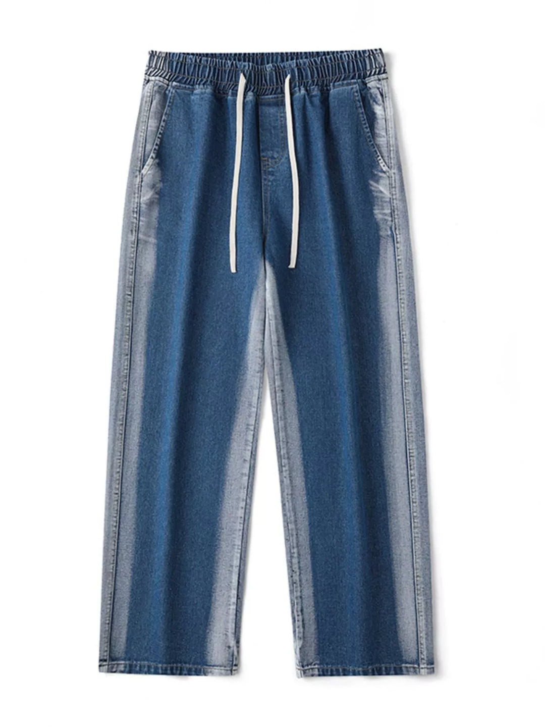Men's Full Size Drawstring Relaxed Fit Wide Leg Jeans Plus Size