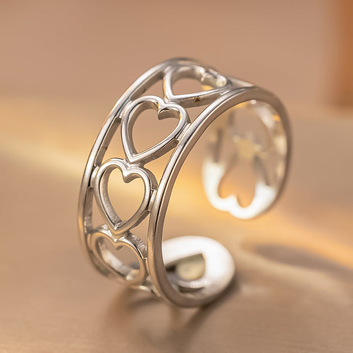 Stainless Steel Adjustable Open Ring For Women