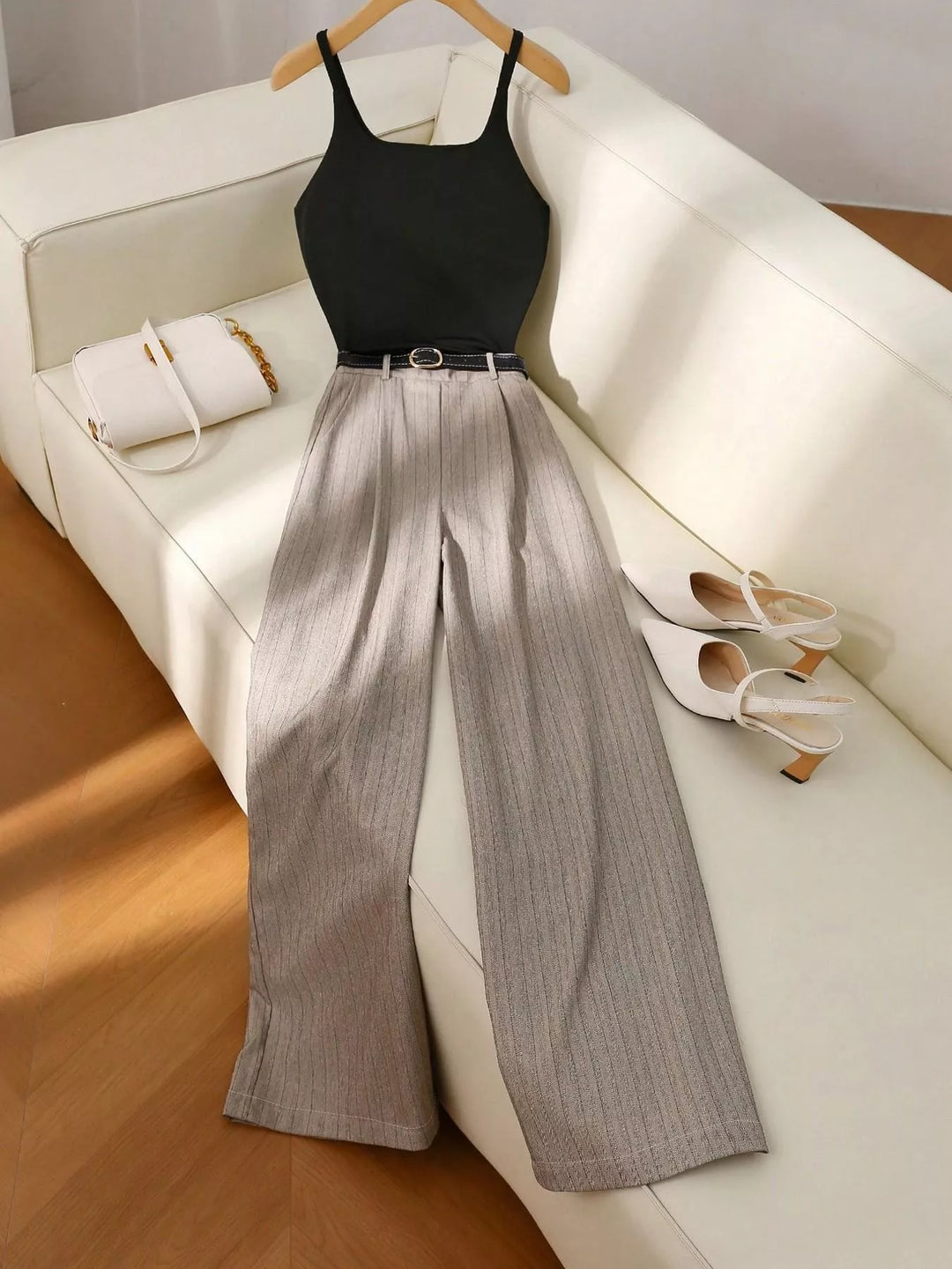 Sleeveless Top and Wide-Leg Pants Set