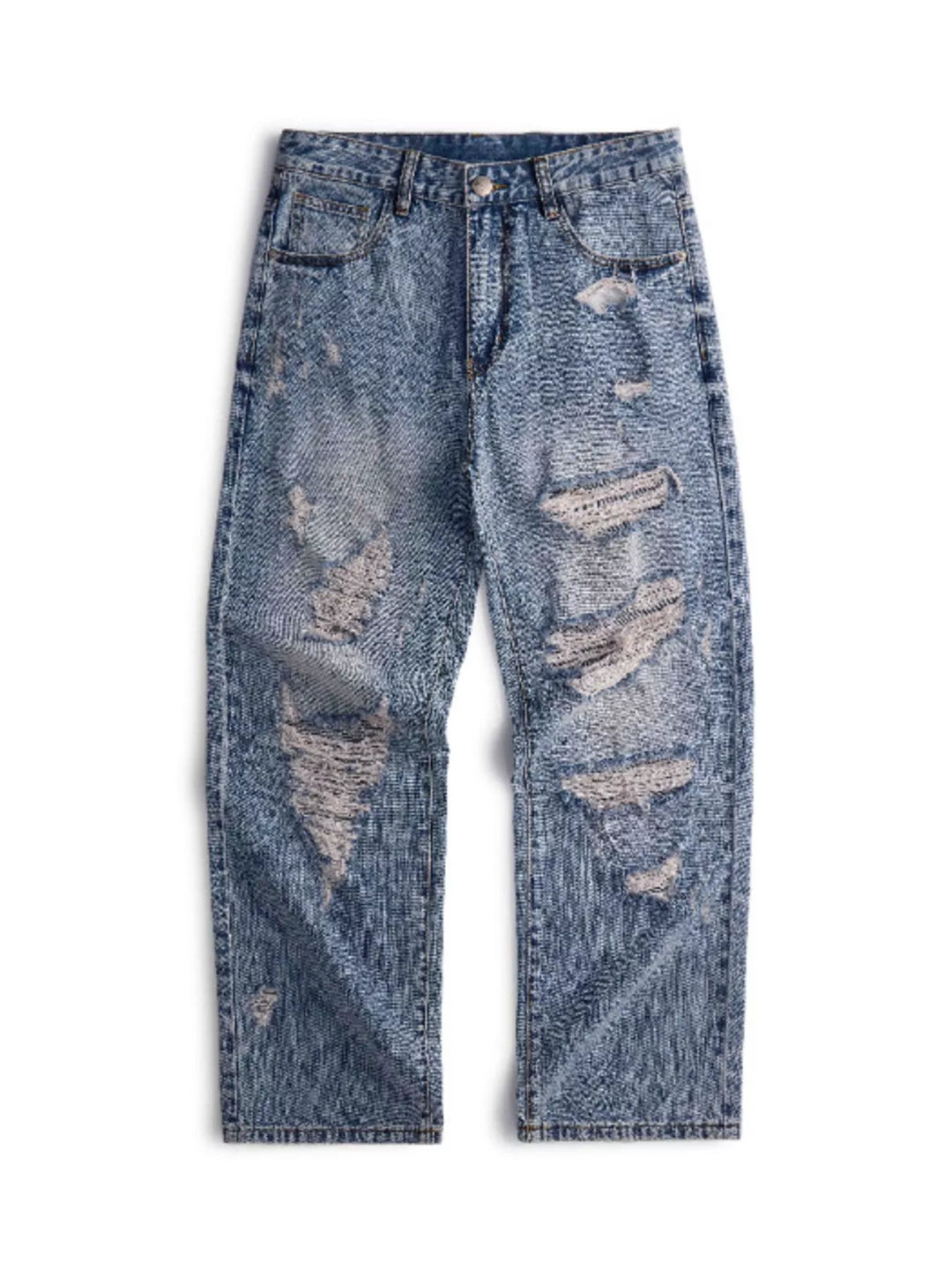 Men's Distressed Wide Leg Jeans