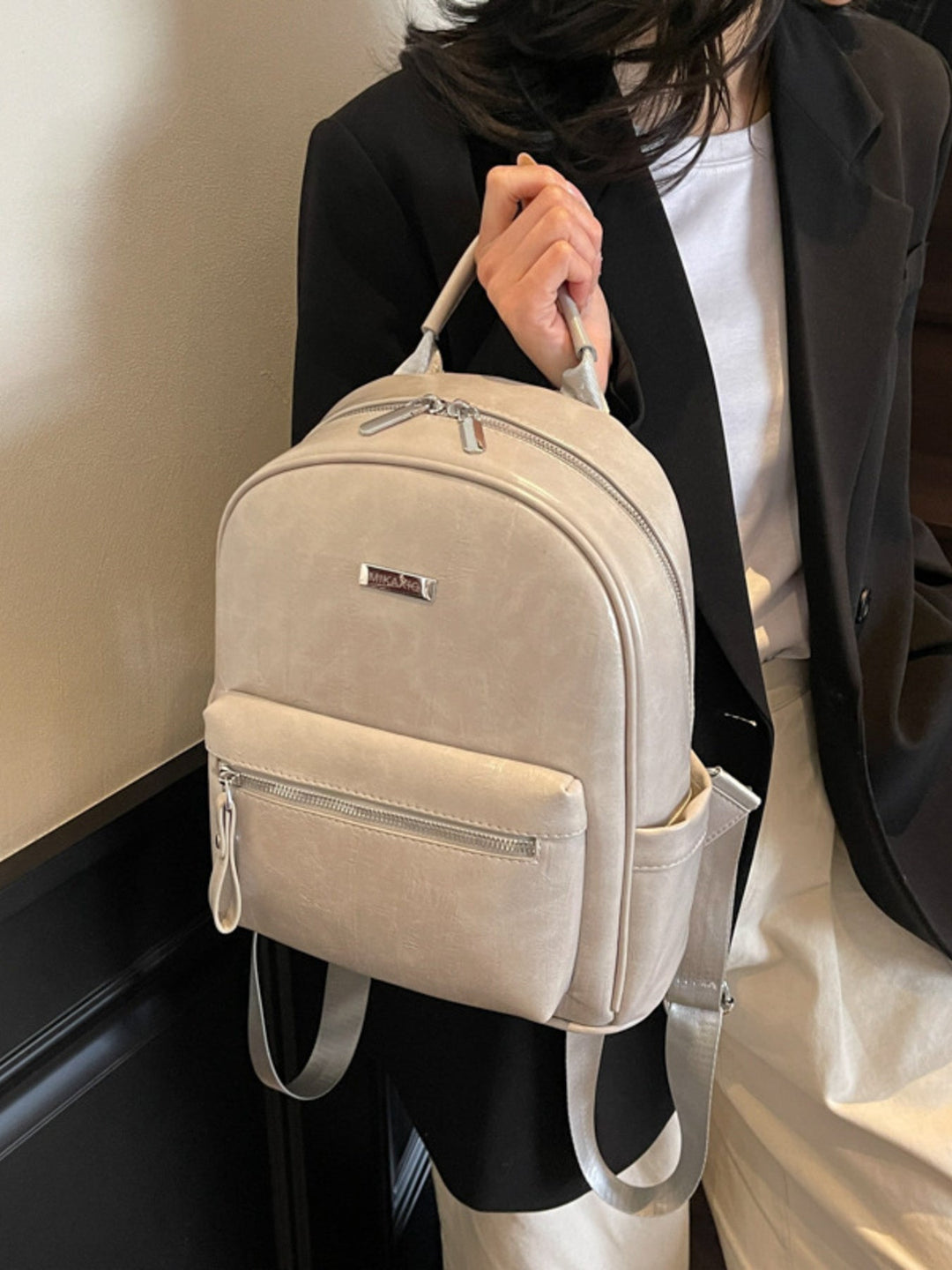 Lightweight Leather Backpack Bag