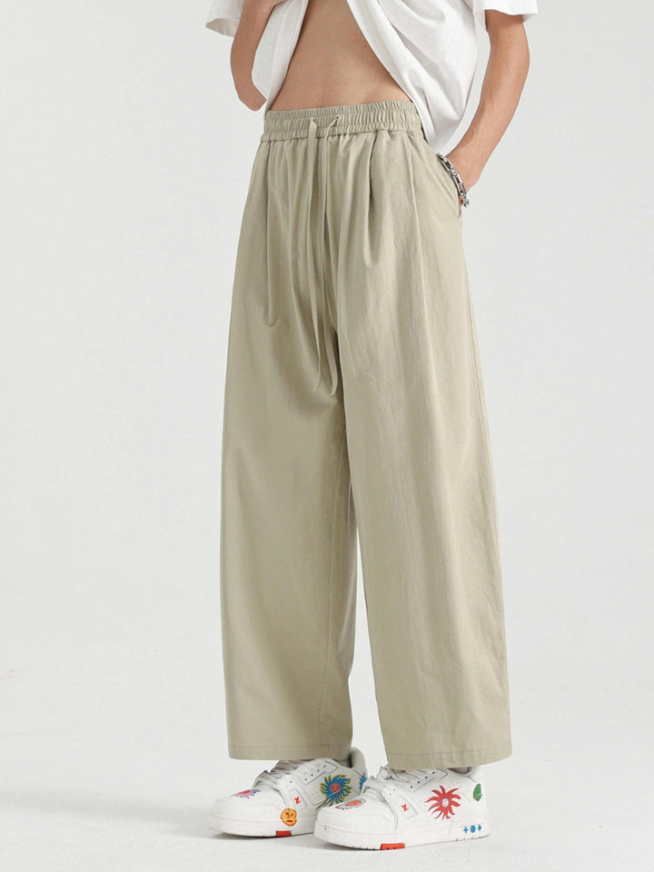 Men's Plus Size Drawstring Wide Leg Pants