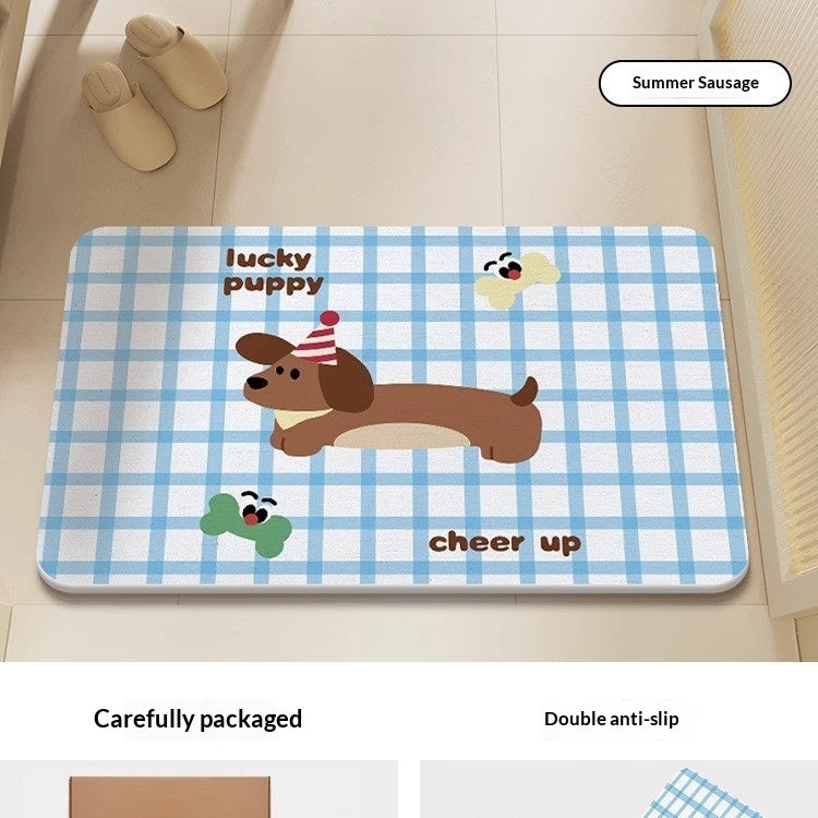 Quick-drying Cartoon Silica Mud Floor Mat
